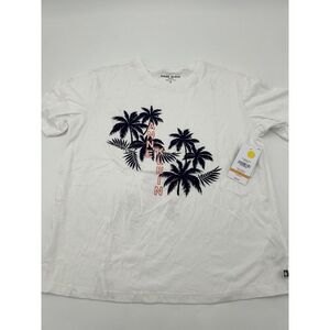 Anne Klein T-Shirt Men Small White‎ Short Sleeves Crew Neck Stretched Pullover